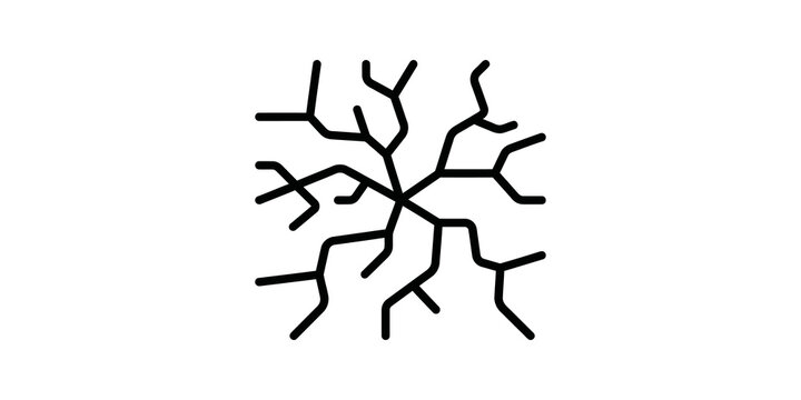 Black network crack pattern icon representing fracture damage or roots.