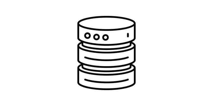 Database server line icon representing cloud storage and big data.