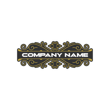 Luxury Gold Elegant Vintage Ornament Banner Logo Design Vector