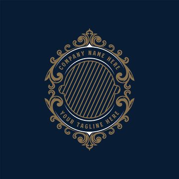 Luxury Luxury Baroque Oval Frame Vintage Royal Crest Emblem Vector
