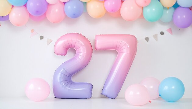 Festive 3D Gold and Purple Foil Balloons Number 23 with Colorful Confetti