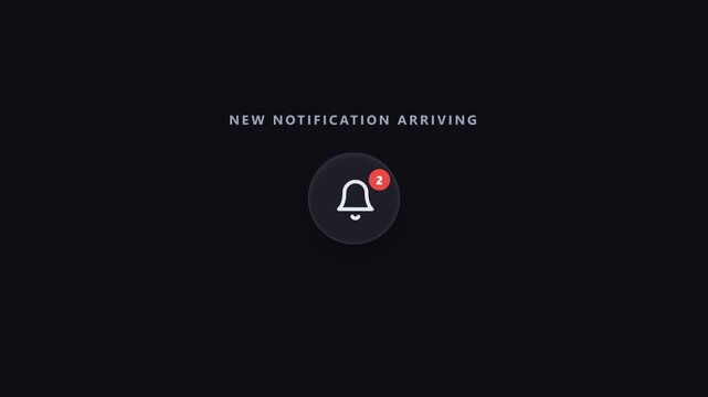 A digital screen displays a bright alert icon indicating that a fresh message or system update has just been received by the software interface to prompt immediate user engagement