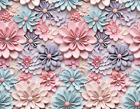 3D floral pattern with a refined stripe effect, designed for seamless digital textile printing, creating a unique jacquard-inspired look without requiring jacquard fabric.