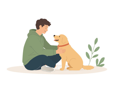 Person Spending a Happy Outdoor Moment with a Dog