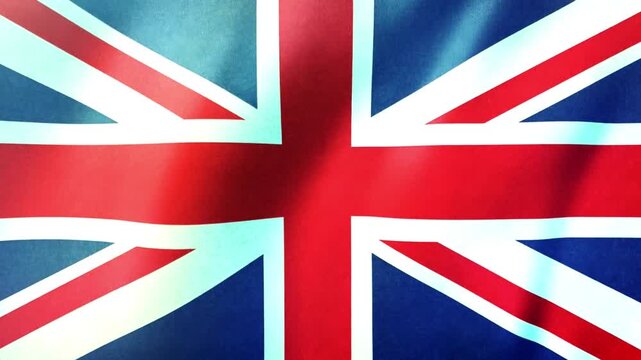 United kingdom national flag waving in wind isolated on black background for patriotic celebration broadcast design graphic element digital video motion clip.