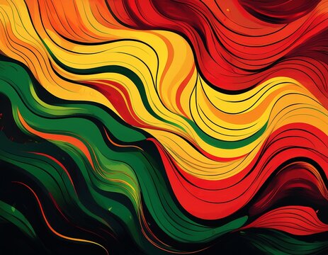 black history month or juneteenth wallpaper digital background in red yellow and green