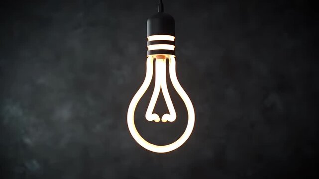 A Single Glowing Edison-Style Light Bulb Hanging from a Cord Against a Dark Textured Background