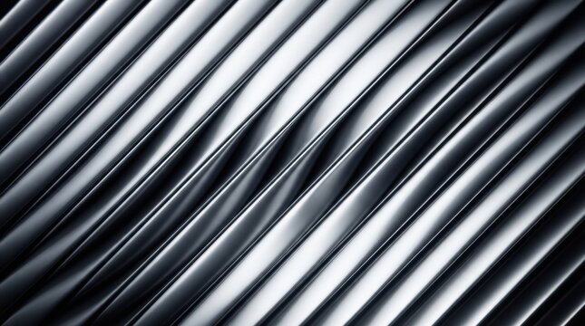 Abstract Black and Silver Metal Texture with Diagonal Stripes, Steel Lines, Metallic Surface Pattern and Seamless Industrial Wallpaper Background