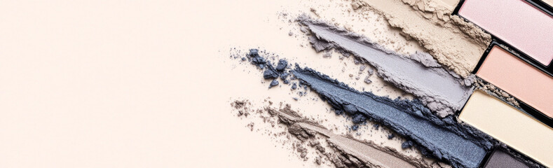Eyeshadow smears in various colors and textures for makeup enthusiasts © dvoevnore