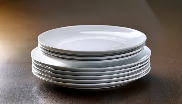 stack of white plates