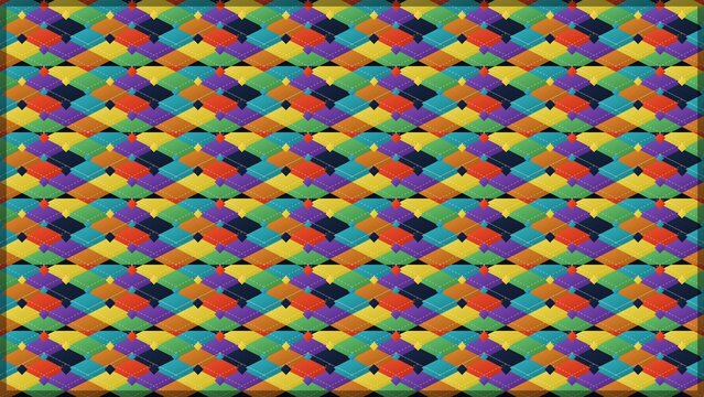 Abstract Geometric Diamond Mosaic Seamless Pattern