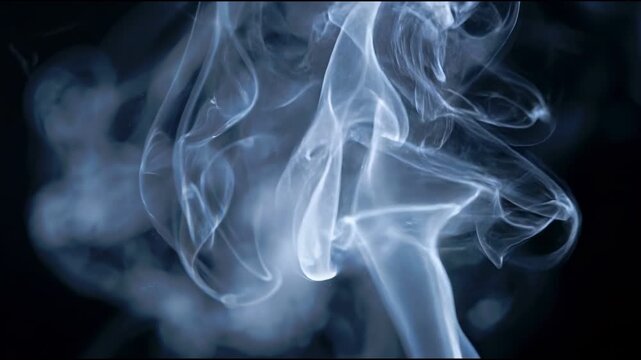 Ethereal Delicate Smoke Trails on Absolute Black for Ghostly Apparitions