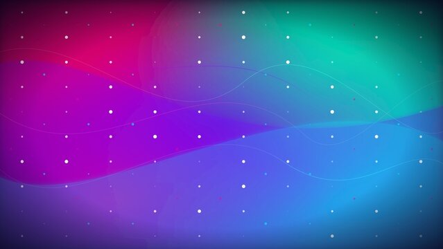 Neon Holographic Wave Halftone Background