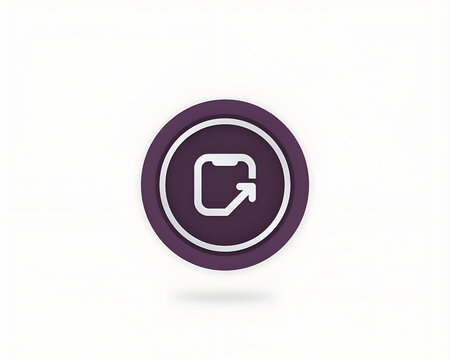 Circular UI icon with an upward arrow signifying export or next step during digital design