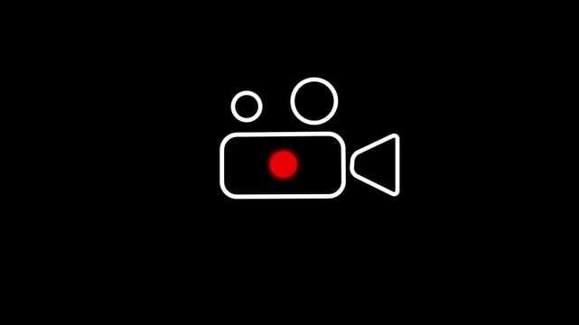 rad dot Video recording animation icon on screen