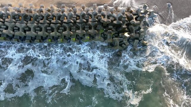 53-Second Aerial View of Majestic Ocean Vista at Ozu Coast, Fukushima, Japan - Spring
