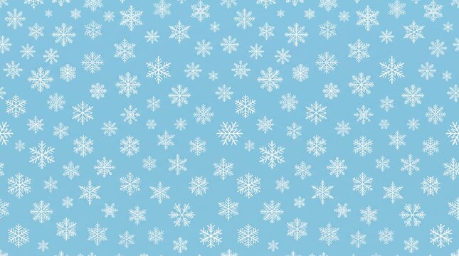 Blue seamless snowflake winter pattern