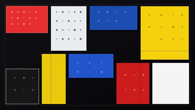 Abstract Geometric De Stijl Halftone Pattern Art