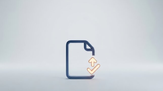 Document upload icon with orange check mark