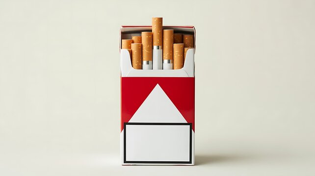 Cigarette pack with blank label representing tobacco packaging and smoking awareness