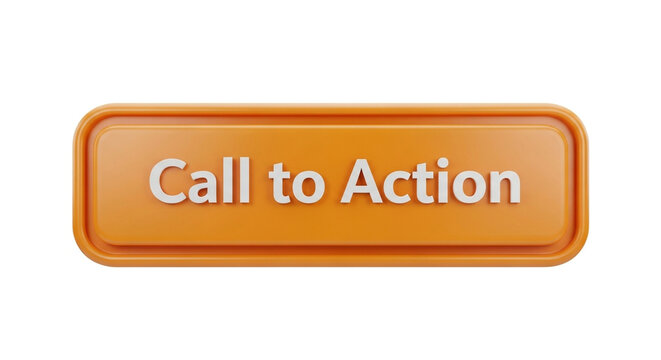 Call to action button interface element web design, interactive web design element graphic, orange interface button with text, internet user interface UI design widget isolated