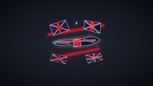 Abstract British Flag Design Elements with Modern Grunge Style