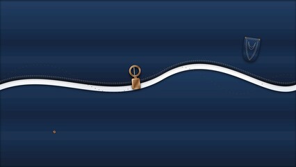 Horizontal Open Denim Zipper Background with Stitch Details © Neroloxy