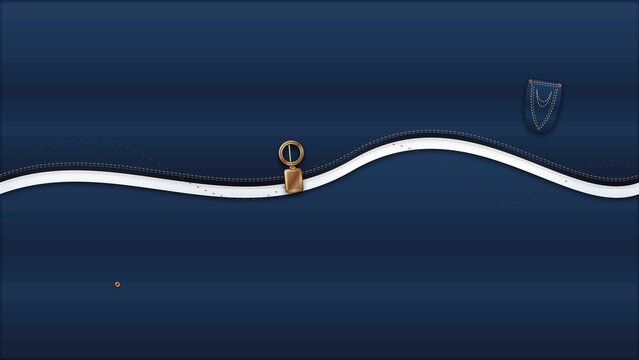 Horizontal Open Denim Zipper Background with Stitch Details