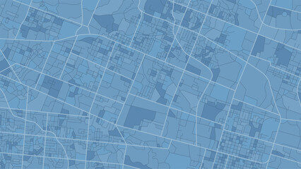 Blue Urban Grid Map with Dense Road Blocks and crossing roads © Vadym