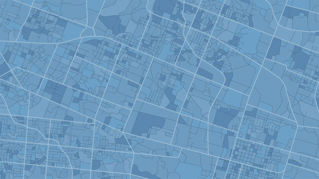 Blue Urban Grid Map with Dense Road Blocks and crossing roads