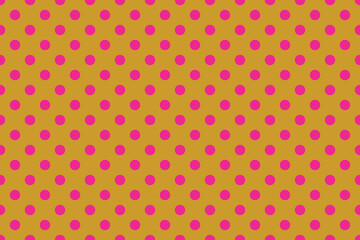 abstract Deep Pink colour polka dots on Goldenrod colour background pattern design. © Pisan