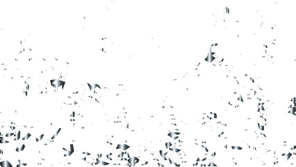 Fototapeta premium Subtle weathered grunge texture with scattered gray dust particles, faded distress marks, fine noise, and shiny silver glitter sparkles exploding and falling as elegant metallic confetti