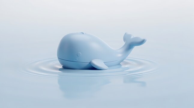 Beluga whale diving into calm arctic ocean waters.