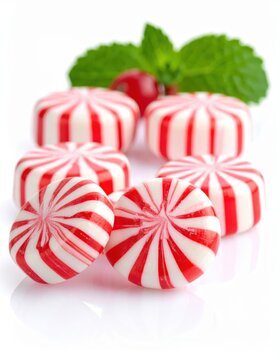 Christmas Candy Canes in a Glass on White Background, Festive Red and White Peppermint Sweets for Holiday Dessert, Christmas Decoration and Seasonal Celebration