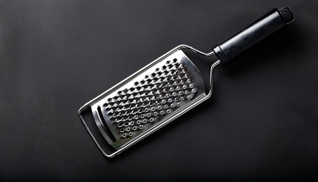 black vintage perforated cheese grater top view