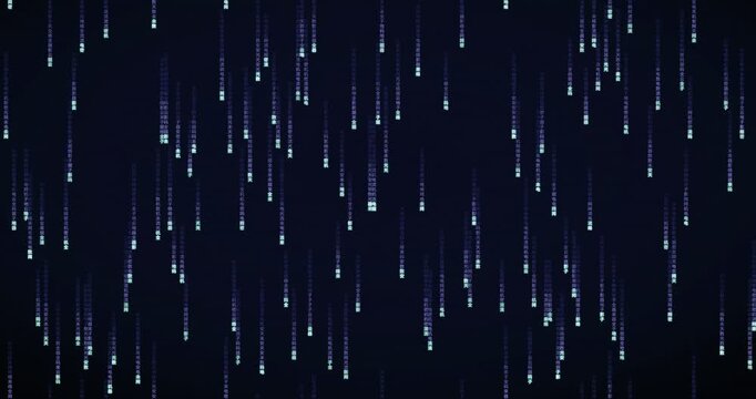 Violet matrix code rain animation with Han ideogram characters cascading down in a full-frame code field.