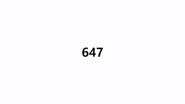 One thousand number counter animation from 0 to 1,000 on a transparent background ,counting numerals from 0 to 1000 Animated counting numbers count up to 1000 best for views, likes and amount concepts