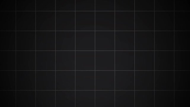 Black grid technolgy background with thin grid pattern seamlessly looping from top moving down.