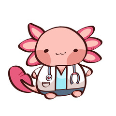 Fototapeta premium Doctor axolotl pink