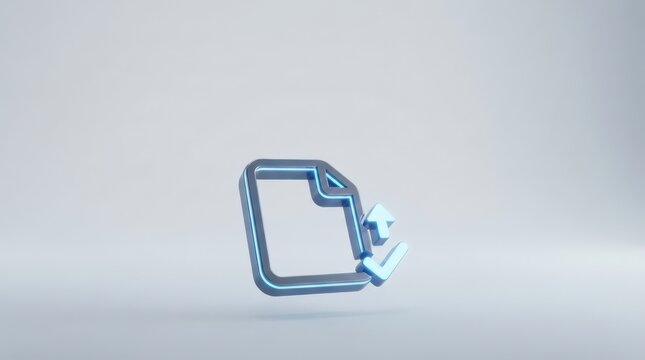 Document transfer icon with arrow and check mark