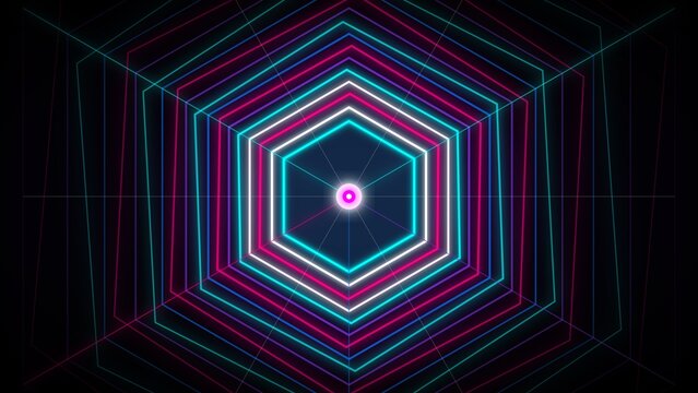 Abstract Geometric Hexagonal Tunnel Background