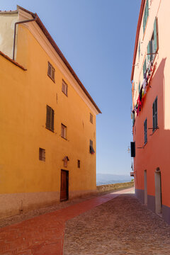 Street view of Imperia old town, Italy