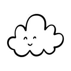 Fototapeta premium Cute Hand Drawn Cloud Doodle