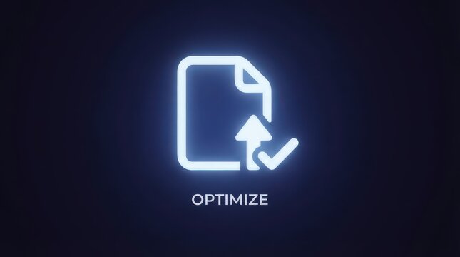 Glowing document transfer icon with check mark