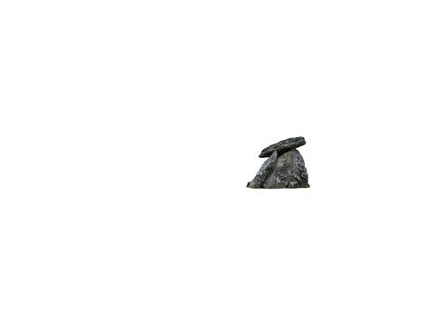 Ancient dolmen prehistoric monument on transparent background