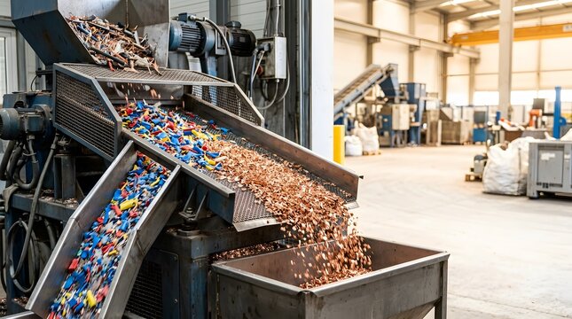 industrial cable granulation machine processing recycled electrical waste for copper recovery, circular economy manufacturing, sustainable resource management and efficient material separation