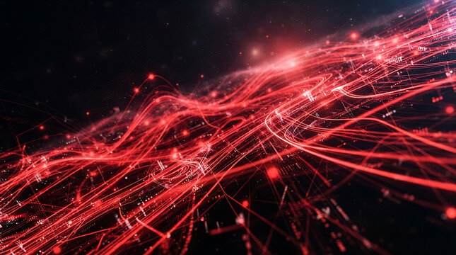 Red laser lights creating abstract pattern