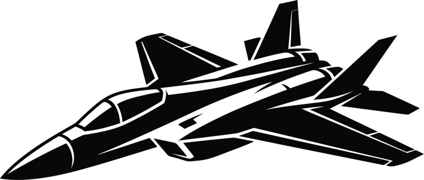 Military Fighter Jet Vector Silhouette