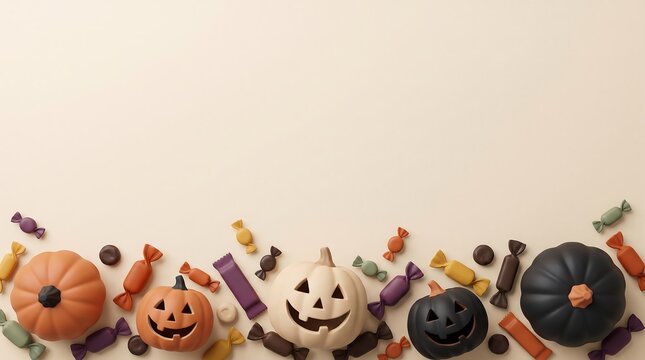 A spooky and festive halloween scene with charming pumpkins and bats for a creepy celebration