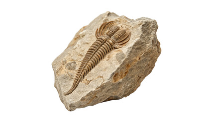 Prehistoric fossil specimen showing detailed ancient organic shell imprint petrified in stone © Freya